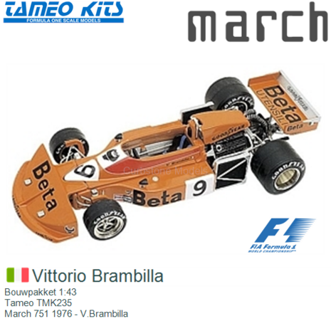 Bouwpakket 1:43 | Tameo TMK235 | March 751 1976 - V.Brambilla