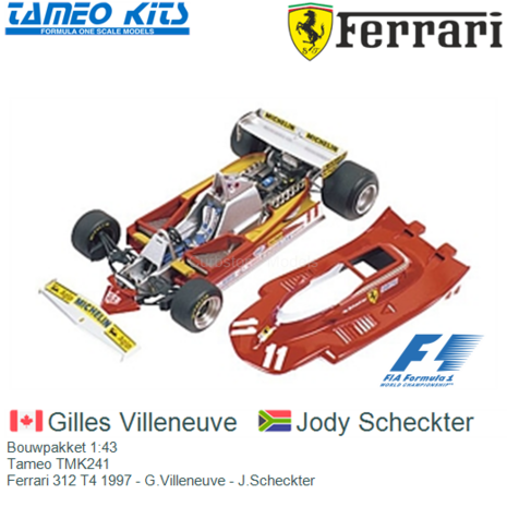 Bouwpakket 1:43 | Tameo TMK241 | Ferrari 312 T4 1997 - G.Villeneuve - J.Scheckter