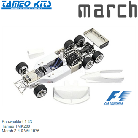 Bouwpakket 1:43 | Tameo TMK260 | March 2-4-0 Wit 1976