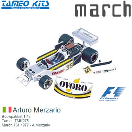 Bouwpakket 1:43 | Tameo TMK275 | March 761 1977 - A.Merzario