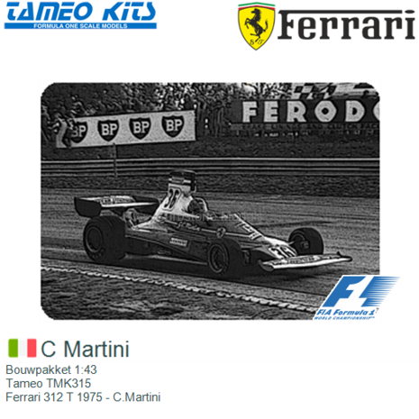 Bouwpakket 1:43 | Tameo TMK315 | Ferrari 312 T 1975 - C.Martini