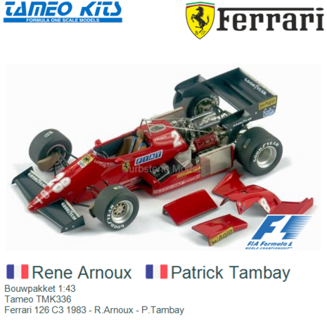 Bouwpakket 1:43 | Tameo TMK336 | Ferrari 126 C3 1983 - R.Arnoux - P.Tambay