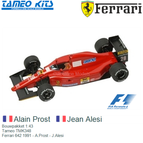 Bouwpakket 1:43 | Tameo TMK348 | Ferrari 642 1991 - A.Prost - J.Alesi