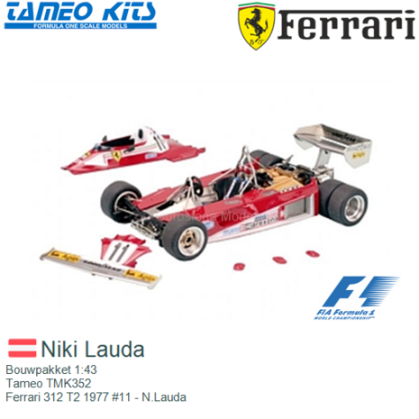 Bouwpakket 1:43 | Tameo TMK352 | Ferrari 312 T2 1977 #11 - N.Lauda