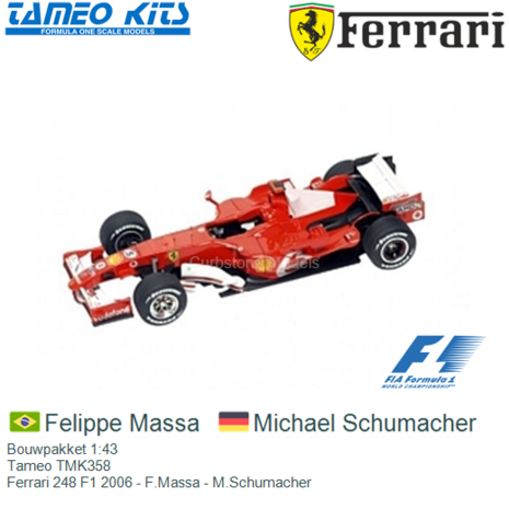 Bouwpakket 1:43 | Tameo TMK358 | Ferrari 248 F1 2006 - F.Massa - M.Schumacher