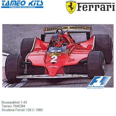 Bouwpakket 1:43 | Tameo TMK394 | Scuderia Ferrari 126 C 1980