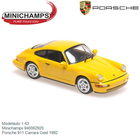 Modelauto 1:43 | Minichamps 940062920 | Porsche 911 Carrara Geel 1992