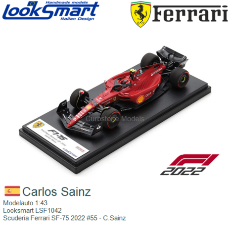 Modelauto 1:43 | Looksmart LSF1042 | Scuderia Ferrari SF-75 2022 #55 - C.Sainz