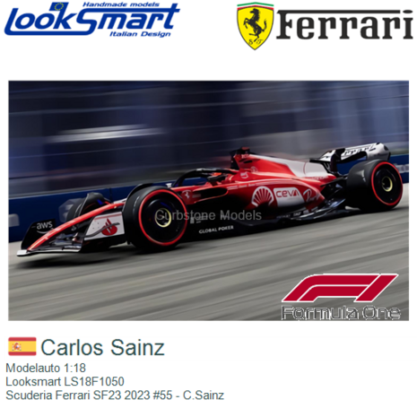 Modelauto 1:18 | Looksmart LS18F1050 | Scuderia Ferrari SF23 2023 #55 - C.Sainz