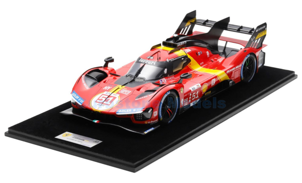 Modelauto 1:12 | Looksmart LS1210 | Ferrafi 499P Hypercar | Scuderia Ferrari AF Corse 2023 #51 - J.Calado - A.Pier Guidi - A.Gi