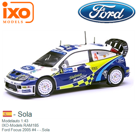 Modelauto 1:43 | IXO-Models RAM185 | Ford Focus 2005 #4 - -.Sola