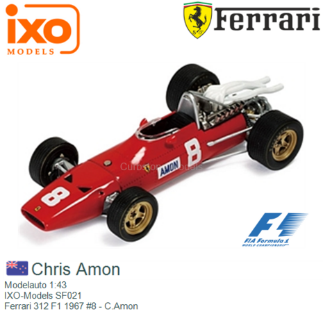 Modelauto 1:43 | IXO-Models SF021 | Ferrari 312 F1 1967 #8 - C.Amon