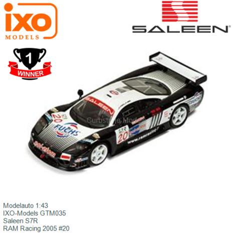 Modelauto 1:43 | IXO-Models GTM035 | Saleen S7R | RAM Racing 2005 #20