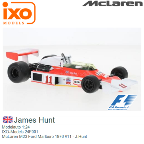 Modelauto 1:24 | IXO-Models 24F001 | McLaren M23 Ford Marlboro 1976 #11 - J.Hunt