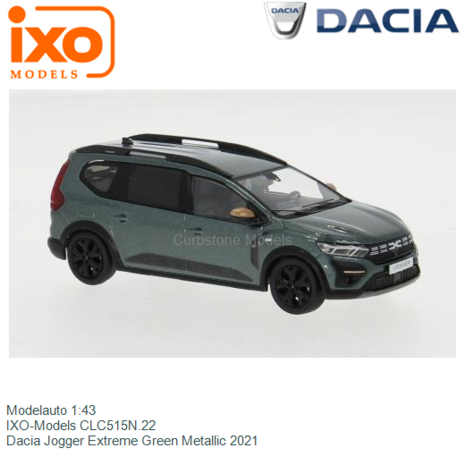 Modelauto 1:43 | IXO-Models CLC515N.22 | Dacia Jogger Extreme Green Metallic 2021