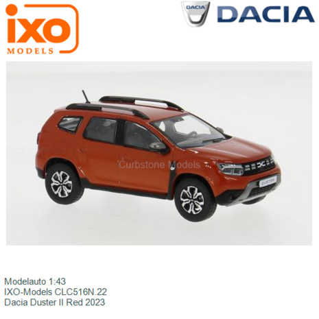 Modelauto 1:43 | IXO-Models CLC516N.22 | Dacia Duster II Red 2023