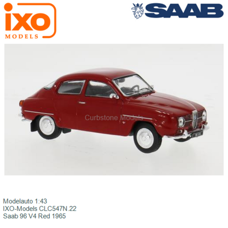 Modelauto 1:43 | IXO-Models CLC547N.22 | Saab 96 V4 Red 1965