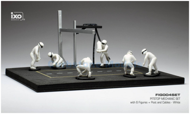 Accessoire 1:43 | IXO-Models FIG004SET | Pit Stop 6 Figures with decals Wit | White 2015