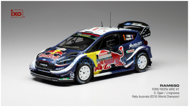 Modelauto 1:43 | IXO-Models RAM690 | Ford Fiesta WRC 2018 #1 - S.Ogier - J.Ingrassia