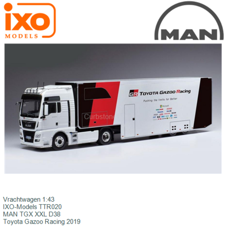 Vrachtwagen 1:43 | IXO-Models TTR020 | MAN TGX XXL D38 | Toyota Gazoo Racing 2019