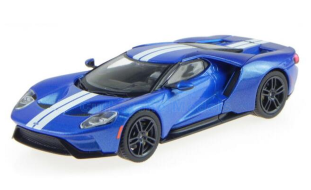 Modelauto 1:43 | IXO-Models MOC205 | Ford GT Electric Blue 2017