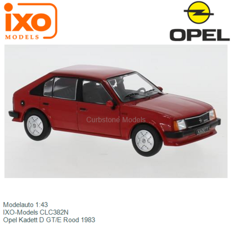 Modelauto 1:43 | IXO-Models CLC382N | Opel Kadett D GT/E Rood 1983