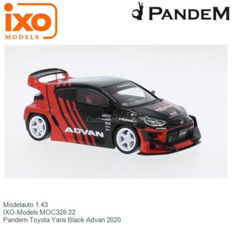 Modelauto 1:43 | IXO-Models MOC328.22 | Pandem Toyota Yaris Black Advan 2020