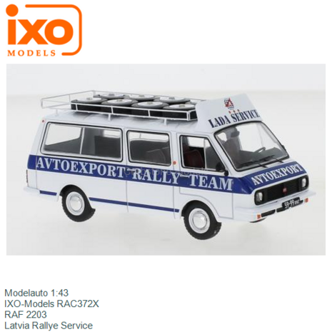 Modelauto 1:43 | IXO-Models RAC372X | RAF 2203 | Latvia Rallye Service