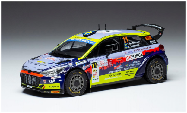 Modelauto 1:43 | IXO-Models RAM859.22 | Hyundai i20 R5 2022 #11 - T.Kristensson - A.Johansson A