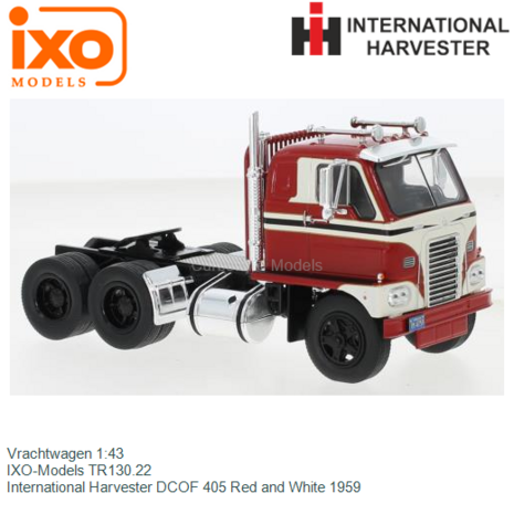 Vrachtwagen 1:43 | IXO-Models TR130.22 | International Harvester DCOF 405 Red and White 1959