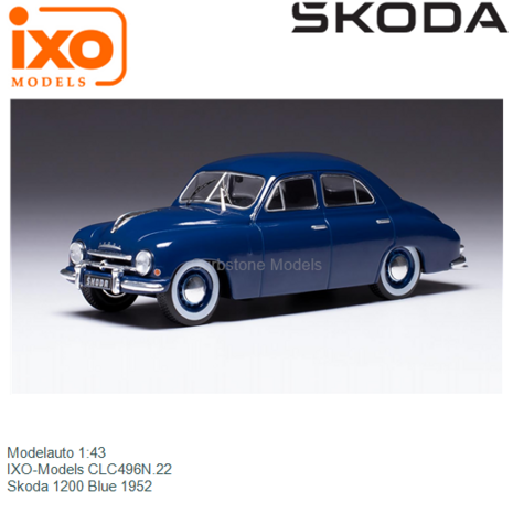 Modelauto 1:43 | IXO-Models CLC496N.22 | Skoda 1200 Blue 1952