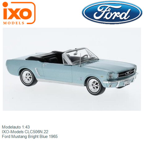 Modelauto 1:43 | IXO-Models CLC506N.22 | Ford Mustang Bright Blue 1965