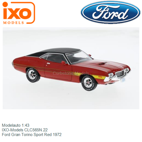 Modelauto 1:43 | IXO-Models CLC565N.22 | Ford Gran Torino Sport Red 1972