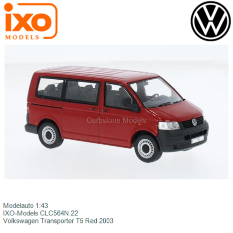 Modelauto 1:43 | IXO-Models CLC564N.22 | Volkswagen Transporter T5 Red 2003