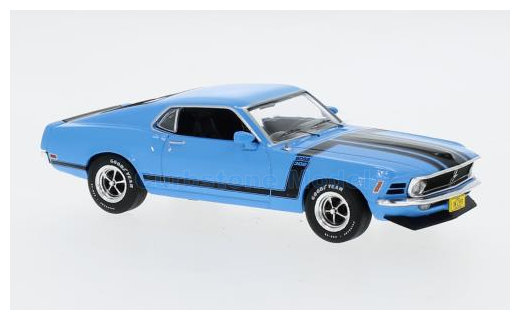 Modelauto 1:43 | IXO-Models CLC569N.22 | Ford Mustang Boss 302 Bright Blue and Black 1970