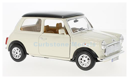 Modelauto 1:18 | Bburago 18-12036BEIGE/BLACK | Mini Cooper Bright Beige and Black 1969