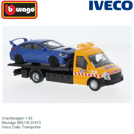 Vrachtwagen 1:43 | Bburago BBU18-31413 | Iveco Daily Transporter