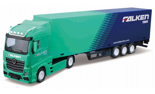 Vrachtwagen 1:43 | Bburago 18-31460T | Mercedes Benz Actros Gigaspace | Falken Tyres 2020