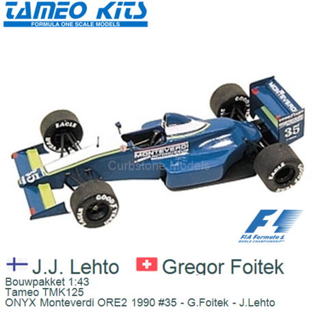 Bouwpakket 1:43 | Tameo TMK125 | ONYX Monteverdi ORE2 1990 #35 - G.Foitek - J.Lehto