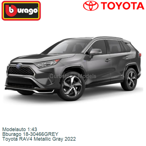 Modelauto 1:43 | Bburago 18-30466GREY | Toyota RAV4 Metallic Gray 2022