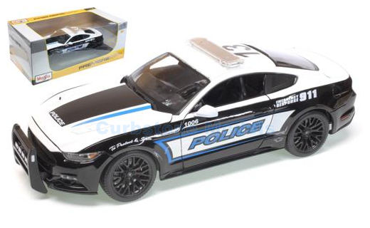 Modelauto 1:18 | Maisto 36203 | Ford Mustang GT Zwart / Wit 2015 #911