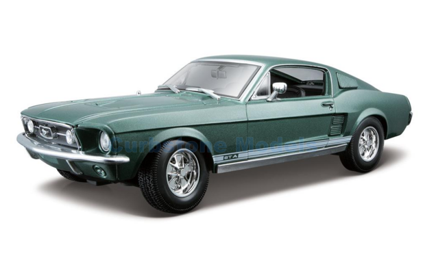 Modelauto 1:18 | Maisto 31166G | Ford Mustang GTA Fastback Dark Green 1967