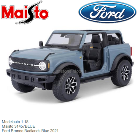 Modelauto 1:18 | Maisto 31457BLUE | Ford Bronco Badlands Blue 2021