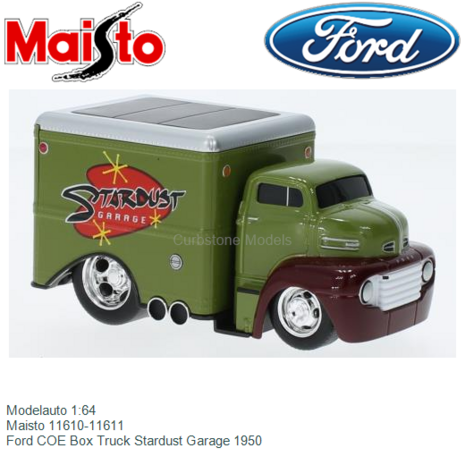 Modelauto 1:64 | Maisto 11610-11611 | Ford COE Box Truck Stardust Garage 1950