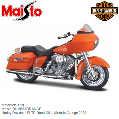 Motorfiets 1:18 | Maisto 20-18865ORANGE | Harley Davidson FLTR Road Glide Metallic Orange 2002