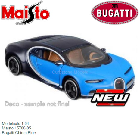 Modelauto 1:64 | Maisto 15700-05 | Bugatti Chiron Blue