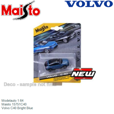 Modelauto 1:64 | Maisto 15751C40 | Volvo C40 Bright Blue