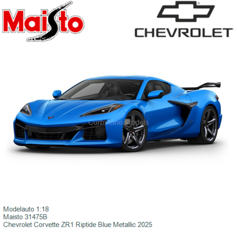 Modelauto 1:18 | Maisto 31475B | Chevrolet Corvette ZR1 Riptide Blue Metallic 2025