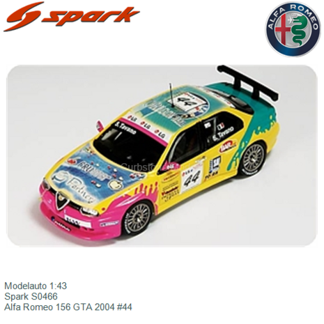 Modelauto 1:43 | Spark S0466 | Alfa Romeo 156 GTA 2004 #44