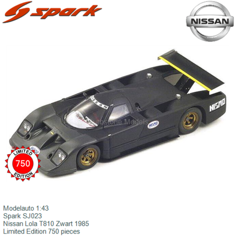 Modelauto 1:43 | Spark SJ023 | Nissan Lola T810 Zwart 1985